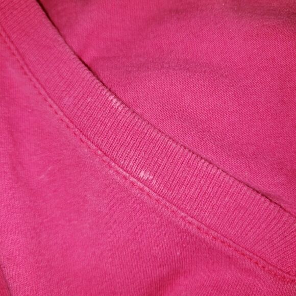 Fruit Of The Loom 100% Cotton Pink Size L V-neck Tee - Picture 5 of 7